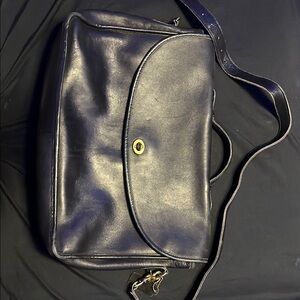 Vintage Black Leather Shoulder Bag